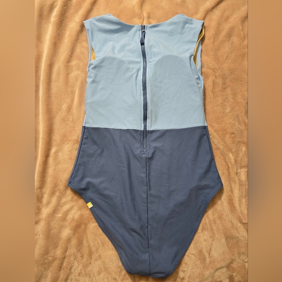 Summersalt The Surfer Sky & Blue Mountain Two-Tone Swimsuit Zipper Size 10 - Picture 3 of 9